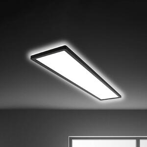 LED stropní svítidlo Tava, černé, plast, 98 cm, podsvícení