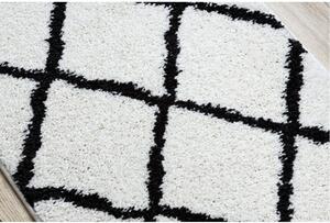 Kusový koberec Shaggy Cross bílý atyp 80x250cm