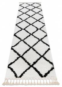 Kusový koberec Shaggy Cross bílý atyp 60x250cm