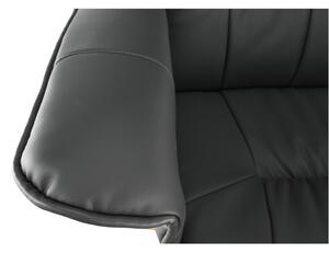 Relaxační křeslo s podnožkou, tmavě šedá, LERATO, 78 x 70 x 95 cm,, šedá, ekokůže