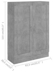 Knihovna Richy - dřevotříska - 82,5x30,5x115 cm | betonově šedá