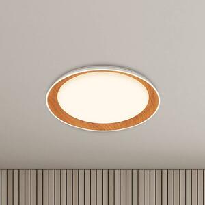 Stropní svítidlo Ijus LED, barva bílá/dřevo, Ø 43 cm, plast
