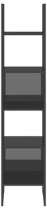 Knihovna Carda - dřevotříska - 40x35x180 cm | černá s vysokým leskem