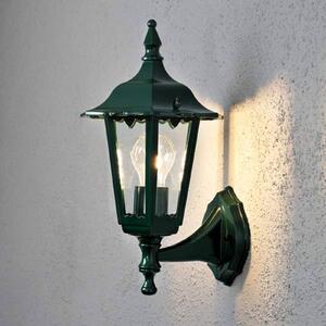 Venkovní nástěnné svítidlo Firenze, zelené, horní zásuvka, 36 cm