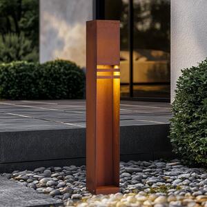 Lucande LED osvětlení cesty Oxido, barva rez, výška 80 cm, IP44, Hnědá / rez, kov, Moderní