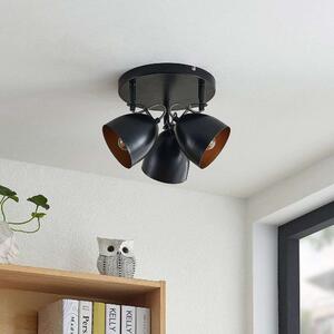 Lindby - Fintja 3 Round Stropní Lampa Black/Gold - Lampemesteren