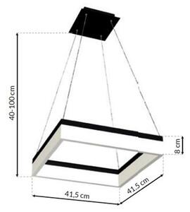 Závěsné LED svítidlo Nero, 1x LED 32w, 4000k, b