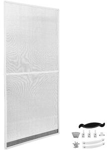 Tectake Síť proti hmyzu s hliníkovým rámem pro dveře, rozměry 210 x 95 cm - bílá