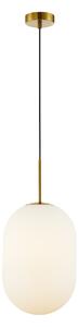 Závěsné svítidlo Alias, 1x bílé skleněné stínítko, (fi 24cm), g