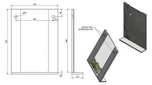 Aqualine Beta Zrcadlo 50x70x12 cm 57396