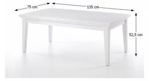 Konferenční stolek, bílá, PARIS 79872, 135 x 75 cm, Bíla , dřevotříska