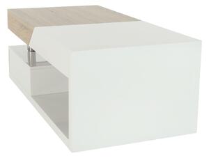 TEMPO Konferenční stolek, bílý lesk / dub sonoma, MELIDA
