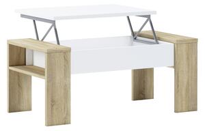 TEMPO Konferenční stolek, dub sonoma/bílá, PULA
