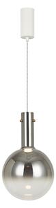 Závěsné svítidlo Toronto, 1x chromové/bílé skleněné stínítko, w