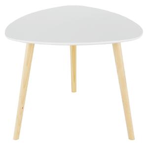 TEMPO Příruční stolek, bílá/přírodní dřevo, TAVAS