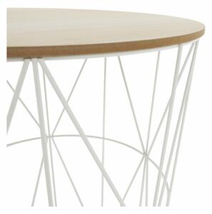 TEMPO Příruční stolek, přírodní/bílá, NANCER TYP 3