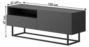 Grafitový RTV stolek bez podstavy SPRING ERTVSZ120