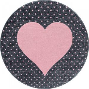 Dětský kusový koberec Bambi 830 pink circle