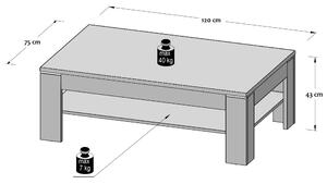 Konferenční stolek DURO pinie bílá/dub antik