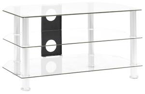TV stolek Eeran - tvrzené sklo - 75x40x40 cm | průhledný
