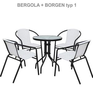 Zahradní stolek BORGEN TYP 2, tvrzené sklo / ocel