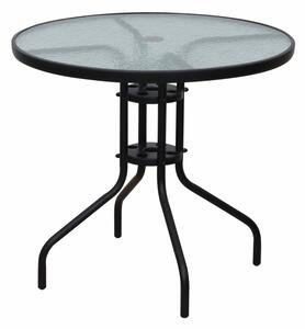TEMPO Jídelní stůl vhodný, černá ocel / temperované sklo, BORGEN TYP 2
