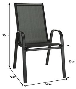 Jídelní set rozkládací GRANADA XXL antracit + 10x židle VALENCIA 2 černá