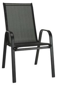 TEMPO Židle, stohovatelná, tmavě šedá/černá, ALDERA