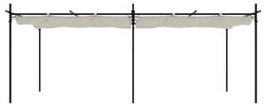 Pergola se zatahovací střechou krémová 589 x 292 x 230 cm