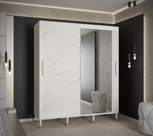 Šatní skříň Abi Calipso Marmur 2 Barva korpusu: Bílá, Rozměry: 180 cm, Dveře: Bílý Marmur + zrcadlo