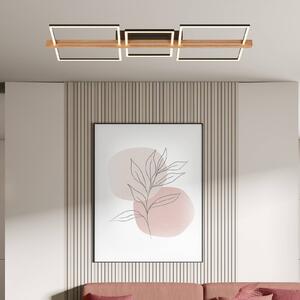Stropní svítidlo Moldura LED, 108x35 cm, dřevo, kov, černá barva