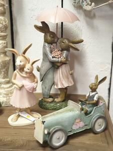 Dekorace králičí mamka s dívkou - 11*8*26 cm