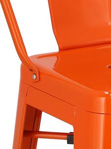 Barová stolička Paris Back oranžový inspirovaný Tolix