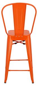 Barová stolička Paris Back oranžový inspirovaný Tolix