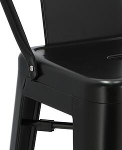 Barová židle Paris Back short 75cm černá insp.Tolix
