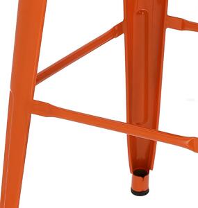 Židle barová Paris Back short 75cm oranžová insp. Tolix