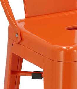 Barová židle Paris Back short 75cm oranžová insp.Tolix