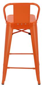 Židle barová Paris Back Short 66cm oranžová insp.Tolix
