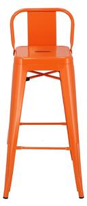 Barová židle Paris Back short 75cm oranžová insp.Tolix