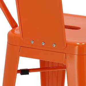Židle barová Paris Back short 75cm oranžová insp. Tolix