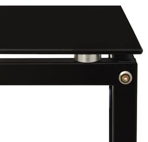 Odkládací stolek - černý - tvrzené sklo| 40 x 40 x 60 cm