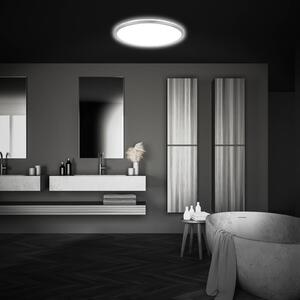 LED stropní svítidlo Pulap, matný chrom, Ø 29 cm, plast, IP44