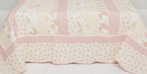 Patchwork přehoz na jednolůžkové postele Heart Roses - 140*220 cm
