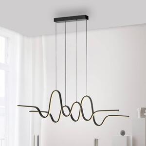 Paul Neuhaus Závěsná lampa LED Altitude, černá, délka 125 cm, stmívatelný, Černá, Obývací pokoj / jídelna, kov, Moderní