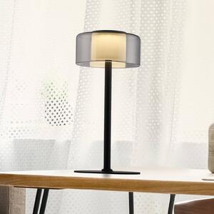 Paul Neuhaus LED stolní lampa Rika, sklo, výška 33 cm, stmívatelná, stmívatelný, Černá, Obývací pokoj / jídelna, Sklo, Moderní