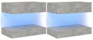 Noční stolky Allkaz - 2 ks - dřevotříska - 60x35 cm | betonově šedé