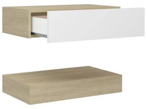 Noční stolek Allkaz - dřevotříska - 60x35 cm | bílý a dub sonoma