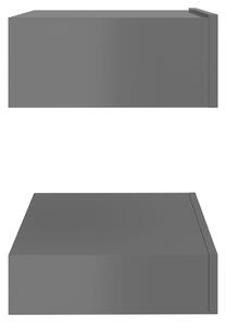 Noční stolek Allkaz - dřevotříska - 60x35 cm | šedý s vysokým leskem