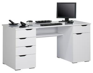 PC stůl LOKI bílá vysoký lesk
