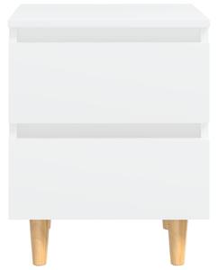 Noční stolky Gorgon s nohami z borovice - 2 ks - 40x35x50 cm | bílé